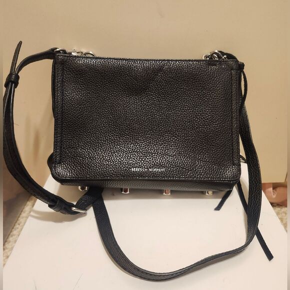 NEW Rebecca Minkoff Regan Black Pebbled Leather Small Crossbody Handbag Ret $198 - Picture 6 of 11